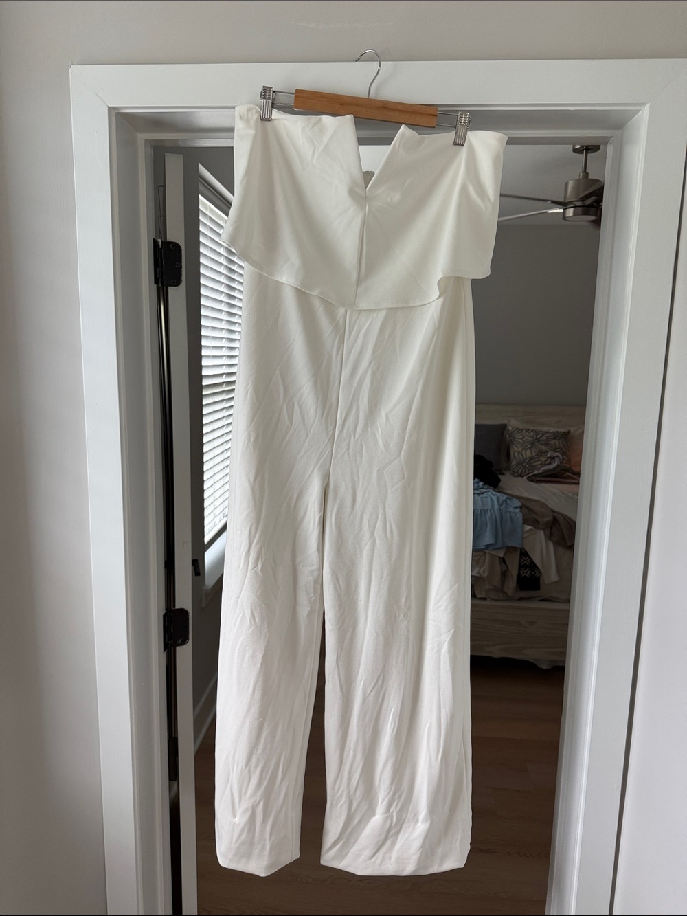 Lulu's Cream Strapless Wide-Leg Jumpsuit